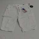 YMI Women's Wannabettabutt High Rise Button-Fly Bermuda Shorts White 9/29