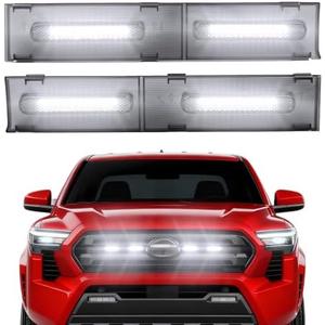 Front Grille Grill Lights for 2024 2025 Toyota Tacoma SR SR5 Led Grill Light Accessories(for SR sr5 only-LED-White)
