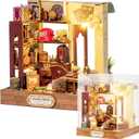 Book Nook Kit for Adults and Teens, 3D Puzzles Bookshelf Decor, Wooden Booknook With Sensor Light, DIY Crafts Kits, Christmas Birthday Gifts for Him (Mini Treasure House)