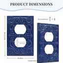 Decorative Outlet Covers Navy Blue 3D Floral Embossed 1 Gang Duplex Light Switch Cover Plate Unique Wall Plate Electrical Switch Plate Covers for Bedroom Home Decor