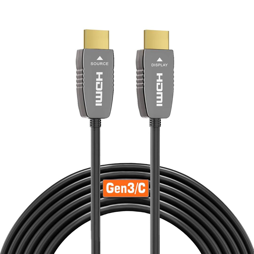 RUIPRO 8K HDMI Ultra High Speed Latest 2.1b Certified Fiber Optic Cable CL2 Rated 33 Feet 8K60Hz 4K120Hz 48Gbps eARC HDR HDCP2.3 for RTX4080/4090/3080/3090 Xbox PS5 AVR Projector LG/Samsung/Sony