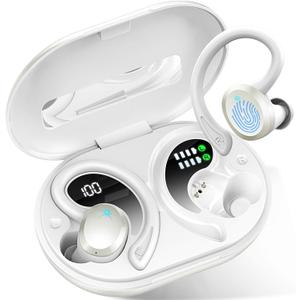 Wireless Earbud Sport, Bluetooth 5.3 Headphone Bass Hi-Fi Stereo Over Ear Buds, 48Hrs Noise Cancelling Headset with Earhook, IP7 Waterproof in-Ear Earphone Workout Running for Laptop Pad Android iOS (800 mAh)