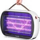 Buzbug Upgraded LED Bug Zapper Indoor, 10 Years Lifespan 3 Lamps Sustainable Less Power, 3800V Powerful Electric Mosquito Zapper, Durable Fly Trap Mosquito Trap, Fly Killer Fly Zapper -MA015PLUS (WHITE)
