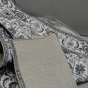 WILLSUN Washable Area Rugs, 3x5 Non-Slip Boho Large Area Rugs for Living Room, Bedroom, Machine Washable Vintage Rug, Indoor Floral Print Carpet for Home Decor, Kid & Pet Friendly Mat (Grey)