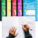 5 Pack Primary Composition Notebook, 200 Pages (100 Sheets), Drawing Story Journal Writing Notebook, 9-3/4 x 7-1/2, Primary Composition Notebook for Kids, Grades K-2, With Header For Drawing
