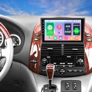 Android 14 Car Radio for Toyota Sienna 2004 2005 2006 2007 2008 2009 2010, 9 Inch IPS Screen Stereo with CarPlay Android Auto WiFi Bluetooth GPS Navigation Touch Screen Head Unit 4+64GB