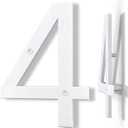 10 Inch White House Numbers for Outside, Large Floating Home Address Numbers, Modern Outdoor House Number for Wall Street Garage Gate (4)