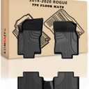 AOMSAZTO Car Floor Mats Custom Fit for 2020 2019 2018 2017 2016 2015 2014 Nissan Rogue(Not for Rogue Sport),All-Weather Floor Mat Liners Front & Rear Row Full Set Liner Non-Slip TPE Odourless, Black