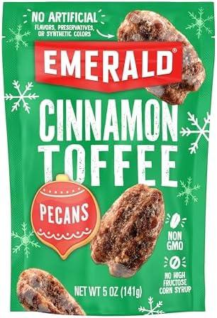 Emerald Nuts Cinnamon Toffee Pecans (1-Pack) | 5oz Resealable Bag | Kosher Dairy Certified, Non-GMO, Contains No Artificial Preservatives, Flavors or Synthetic Colors Set of 3