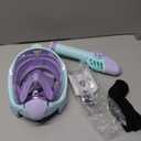 Greatever Snorkeling Gear for KidsIdeal Gifts of Kids Snorkel MaskFull Face Snorkel Mask Kids with Camera MountSafe Breathing for Enchanting Travel (A0-Cyan Purple)