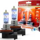 SYLVANIA - H11 SilverStar Ultra - High Performance Halogen Headlight Bulb, High Beam, Low Beam and Fog Replacement Bulb, Brightest Downroad with Whiter Light, Tri-Band Technology (Contains 2 Bulbs)