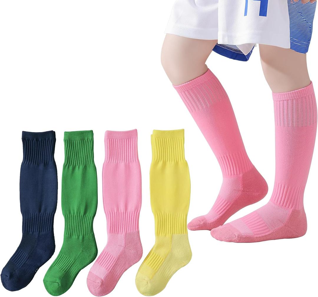 Marchare Boys Soccer Socks Toddler Football Socks Knee High Solid Sports Socks For Boys Girls