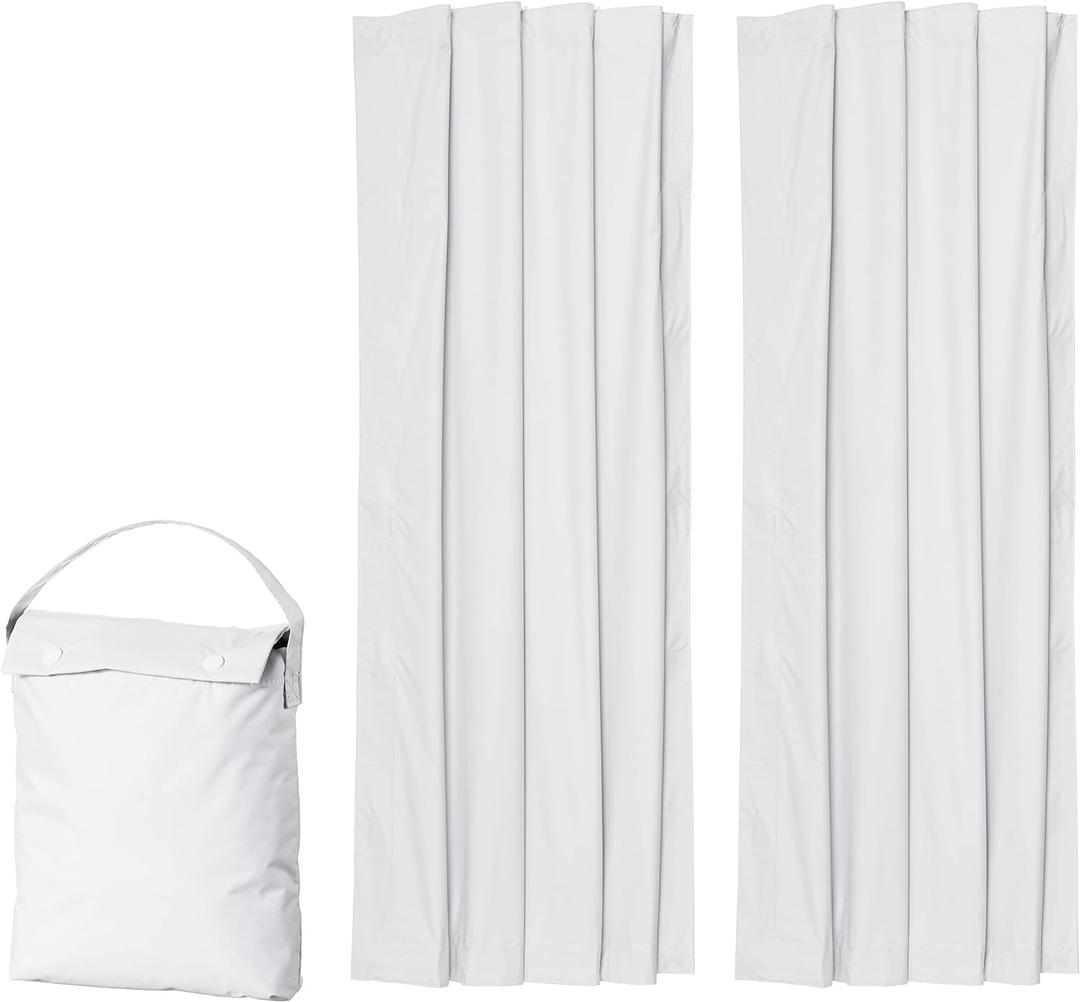 Amazon Basics Portable Blackout Curtain Shade with Suction Cups, Noise Reducing, Energy Saving, 50"W x 78"L, White, 2-Pack