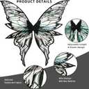 Fairy Wings for Adults Women 31.5"x29.5" Fairy Costume Set Large Butterfly Wings for Halloween Party