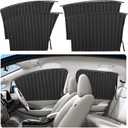 4 Pcs Car Side Window Sun Shades - Car Magnetic Track Blinds Curtains, Car Window Curtains, Car Summer Sunshade Accessories, Protecting Infant Sleep Privacy Sun Shades Black
