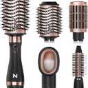 Hair Dryer Brush Blow Dryer Brush in One for Drying and Straightening, Volumizer Multi-Styler for All Hair Types, Frizz-Free Blowout Brush for Salon Quality (Black& Rose Gold)
