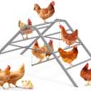 Chicken Coop Perches with Swing, Roosting Bars for Chickens in Coop, Chicken Run Accessories Toy, Ladder for Pet's Healthy & Happy, Sturdy & Easy to Clean, Suitable for Backyard Farm 60.6*32.7*28.4 in