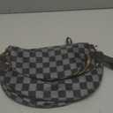 Checkered Crossbody Bag Nylon Bum Bags for Women Spacious Handbags Checkered Purse Fanny Packs with Shoulder Strap