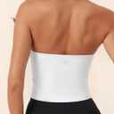 SUUKSESS Women Padded Halter Sports Bra Backless Longline Workout Crop Tank Tops (White, L)