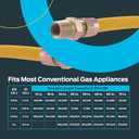 Eastman 60 Inch x 1/2 Inch OD Flexible Gas Line Connector with (2) 1/2 Inch MIP Fitting Ends for Natural Gas and Liquid Propane, Stainless Steel, Yellow, 20YE505060B