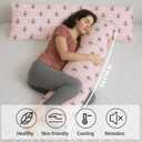 Pink Chinoiserie Christmas 20x54 Body Pillow Cover with Zipper,Grandmillennial Christmas Decor,Coquette Preppy Pink Bow Xmas Striped Decorative Long Hug Pillow Cases for Bed Couch