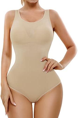 AMRIY Shapewear Bodysuit for Women Tummy Control Body Shaper Waist Trainer Butt Lifter Bodysuit, M