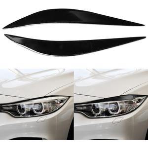 NVCNX Headlight Eyebrow Eye Lid Protection Decoration for BMW 4 Series F32 F33 F36 Car Headlamp Eyelid Strip Glossy Black Exterior Accessories for M3 M4 F80 F82 F83 (Piano Black)