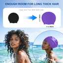 Extra Large Swim Cap for Braids and Dreadlocks Women Men, Waterproof Silicone Pool Swimming Cap for Adult with Long Thick Curly Weaves Afro Hair Extensions Keep Hair Dry