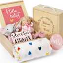 For Girls - New Born Baby Girls Gift Basket - Baby Gifts for Newborn Girl Essentials Stuff - Gender Reveal Ideas Welcome Baby Girl