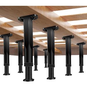 8 PCS Adjustable Height Bed Frame Support Legs - 7.8-14.6inch Bed Slats Support Leg with Screws, Furniture Legs for Bed Frame/Bed Center Slat/Cabinet/Dresser/Table/Sofa/Chair, Bed Replacement Legs