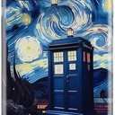 Esdot for iPhone 14 Plus Case Cute - Wireless Charging Compatible – Dual-Layer Soft Silicone + Hard Shell - Wildflower Design - Protective Phone Cover for Women Girls - Starry Night Tardis