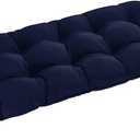 downluxe Outdoor Bench Cushion for Patio Furniture, Water Resistant Tufted Overstuffed Porch Swing Cushions, Thick Outdoor Loveseat Cushions, 48" X 18" X 5", Navy, Set of 1