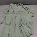 Business Casual Shirt Dress for Women Long Sleeves Pleated Midi Dresses with Belt (X-Small, Mint Green)