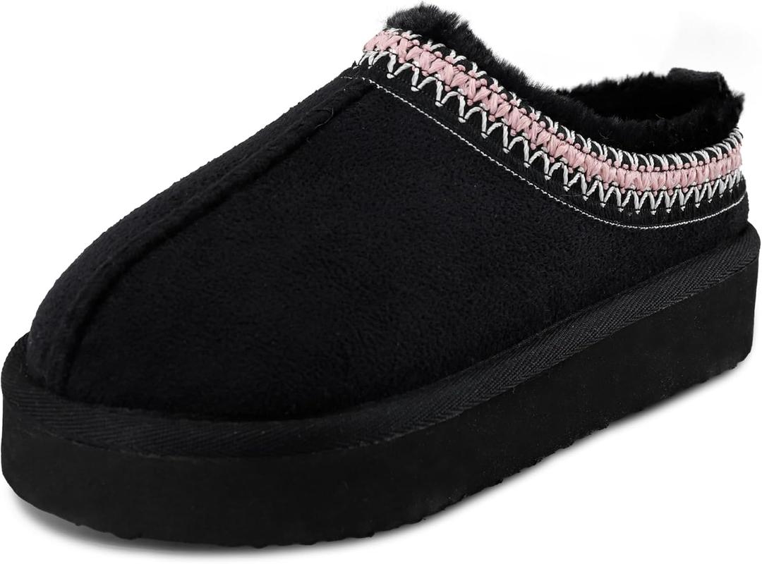 Jessica Simpson girls Slip-on Clog 1" Platform Slipper, Memory Foam, Indoor/Outdoor Sole (Small Big Kid, Black)