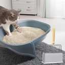2025 Latest 5-In-1 Cat Litter Scooper with Holder, Metal Cat Litter Scoop Deep Shovel Kitty Poop Scooper Stand for Litter Box, Fast Sifting Kitty Poop Scooper Caddy Poop Scooper Stand (Multicolor-B)