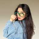 VISOONE Oversized Blue Light Blocking Glasses with Chic Square TR90 Frame and Metal Temple for Women Men REMY
