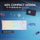 SEUNKWANG F61 60% Gaming Keyboard Wired, RGB Backlit Membrane Keyboard with PBT Keycaps, Compact Design, Lanyard Wired Keyboard for Mac/Win (White, Wired)