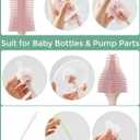 Momcozy Bottle Brush Kit with Push-Press Foam Design - Newborn Essentials Gift, Portable Cleaning Tool for Home & Travel, Baby Bottle Cleaner Brush for Breast Pumps & Nipples, Pink