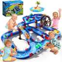 TERRAMUS 2-Tier Water Table Toys with Watermill for Kids, Upgraded Large 115PCS Water Park Playset, Summer Toys DIY Waterways for Backyard Beach Pool Lawn,Outdoor Toy for 3-5 4-8, Gifts for Boys Girls