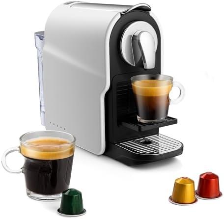 beanglass Espresso Pod Machine for Home, Compact Capsule Coffee Maker for NS Original Pods, 20 Bar High Pressure Pump, 22oz Removable Water Tank, Adjustable Cup Tray (White)