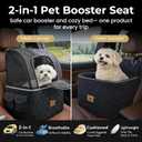 Dog Booster Car Seat for Small & Medium Dogs Up to 30lbs, Elevated Dog Car Seat Bed with Safety Belt, Detachable Washable Cover, Storage Pockets & Breathable Mesh Canopy