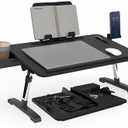 Limitless TotalDesk Portable Modern Workstation and Lap Desk with Adjustable Height & Tilt (Black), Compact