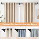 Double Curtain Rod 66 to 120 Inch, HOTOZON 1 Inch Heavy Duty Double Curtain Rods for Windows 54 to 116 Inches(4.5-9.6 ft), Telescoping Drapery Rod with Simple End Finials, Black