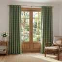NICETOWN Buffalo Check Plaid 100% Blackout Curtains 84 Inches Long for Bedroom, Living Room Thermal Insulated Room Darkening Rod Pocket Back Tab Drapes, Olive Green, 52" W x 84" L, 2 Panels