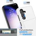 for Samsung Galaxy S25 Wallet Case with Card Holder, 2X Screen Protector Dual Layer Heavy Duty Protective Hidden Card Slot Slim Case for Galaxy S25 6.2" 2025 (White)