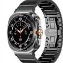 LULULOOK Titanium Band for Samsung Galaxy Watch Ultra 47mm(2024/2025), DLC Coating 24mm Width Replaecment Watch Band for Galaxy Watch Ultra (Black)