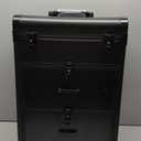 3 in 1 Rolling Makeup Case, Professional Cosmetology Case on Wheels with 2 Drawers, Ideal Gift for Hairstylist, Nail Techs, 3 Tiers Portable Beauty Organizer Case for Travel or Salon Use, Black