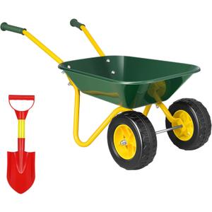VIVOHOME Kids Wheelbarrow Children Garden cart with Toddler Gardening Tool Set Child Wheel Barrel Outdoor Indoor Toys Gift Green