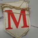 Whaline 2Pcs Christmas Burlap Banner Felt Merry Christmas Banner Red Green White Xmas Bunting Garland Pre-Assembled Celebration Hanging Decorations for Home Party Supplies