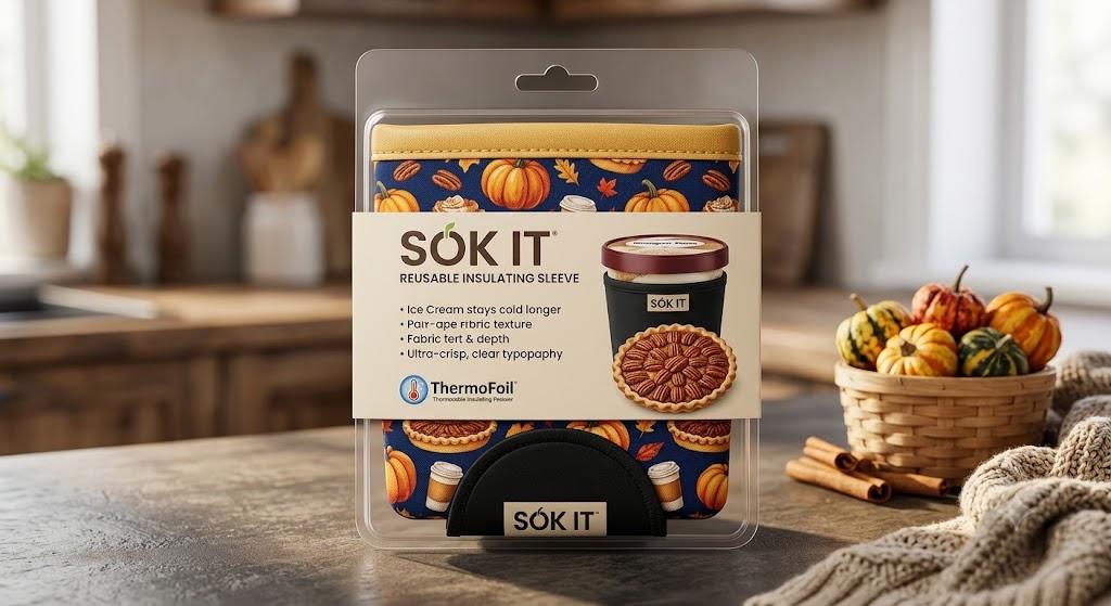 Sok It IceCreamSok Insulated Neoprene Cover ( Straight Ice Cream Pints)